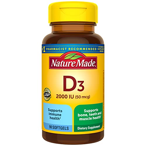 Nature Made Vitamin D3 2000 IU (50 mcg), Dietary Supplement for Bone, Teeth, Muscle Nature Made buy supplements canada
