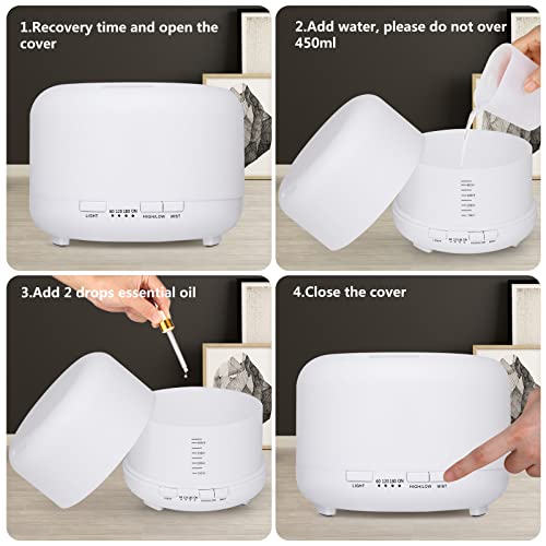 Hianjoo 450ml Essential Oil Diffuser, Electric Aroma Ultrasonic Aromatherapy Fragrant Oil Hianjoo buy supplements canada
