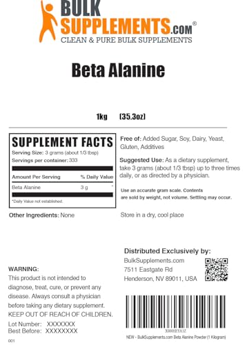 BULKSUPPLEMENTS.COM Beta Alanine Powder - Beta Alanine Pre Workout, Beta Alanine BULKSUPPLEMENTS.COM buy supplements canada