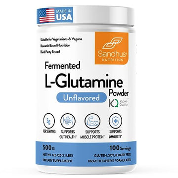 Sandhu's L-Glutamine - 100 Servings -Made in USA -500 Gram- Non-GMO- Amino Sandhu's buy supplements canada