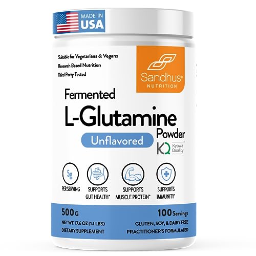 Sandhu's L-Glutamine - 100 Servings -Made in USA -500 Gram- Non-GMO- Amino Sandhu's buy supplements canada