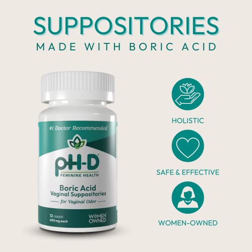 pH-D Feminine Health - Boric Acid Starter Bundle - pH-D Boric Acid Vaginal Suppositories 12 Count pH-D Feminine Health Support buy supplements canada