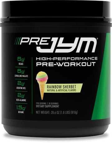 JYM Supplement Science Pre Jym Rainbow Sherbet, 30 Servings, Rainbow Sherbet JYM Supplement Science buy supplements canada