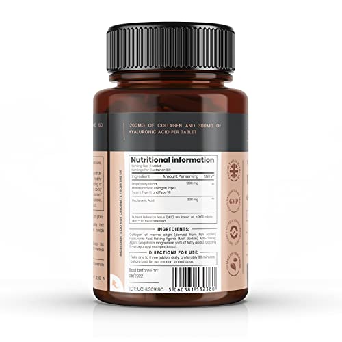 UltraColl Collagen & Hyaluronic Acid 1500mg x 360 Tablets (2 bottles of 180)-1 Years Supply Pureclinica buy supplements canada