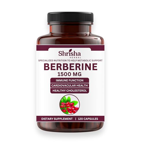 SHRISHA HERBAL Indian Berberine 1500mg - Berberine HCl 500mg Per Capsule - Support SHRISHA HERBAL buy supplements canada