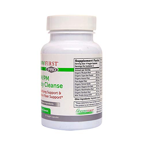 Greens First Full Body AM/PM Cleanse, 20 Veggie Capsules – Supplement for Natural Detox Greens First buy supplements canada