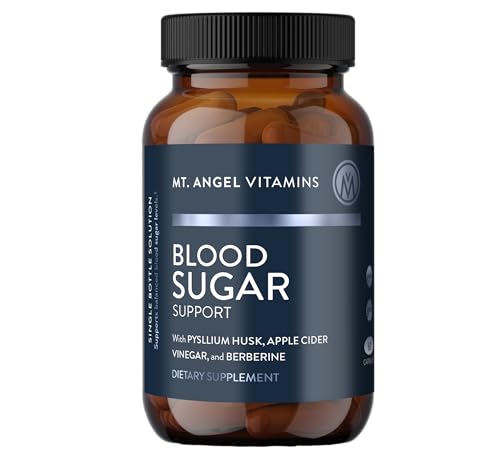 Mt. Angel Vitamins Blood Sugar Support Supplement - Natural Supplement with Pysllium Husk, Berberine with Ceylon Cinnamon, and Apple Cider Vinegar - Supports Healthy Blood Sugar Levels - 60 Capsules Mt. Angel Vitamins buy supplements canada
