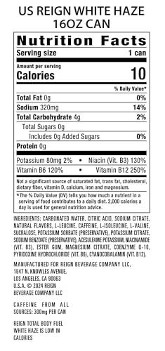 Reign Total Body Fuel, White Haze, Fitness & Performance Drink, 16 Fl Oz REIGN buy supplements canada