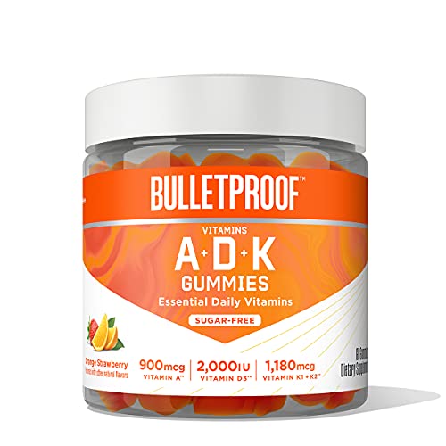 Bulletproof Sugar-Free Orange Strawberry Vitamins A+D+K Gummies, 60 Count, Keto Bulletproof buy supplements canada