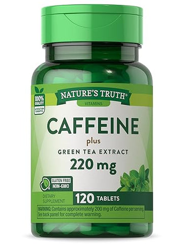 Caffeine Pills | 220mg | 120 Count | with Green Tea Extract | Vegetarian, Non-GMO & Gluten Nature's Truth buy supplements canada