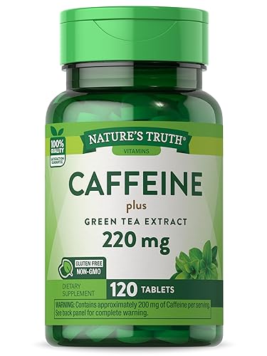 Caffeine Pills | 220mg | 120 Count | with Green Tea Extract | Vegetarian, Non-GMO & Gluten Nature's Truth buy supplements canada