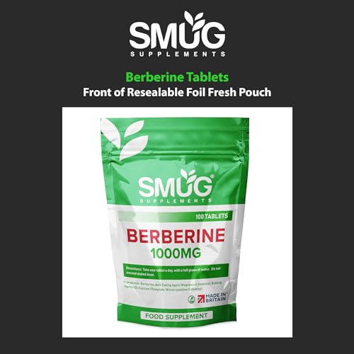 SMUG Supplements Berberine Tablets - 100 High Strength 1000mg Pills - Can Promote SMUG Supplements buy supplements canada