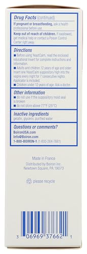 Boiron YeastCalm Homeopathic Suppositories for Yeast Infections, Burning, Discharge Boiron buy supplements canada