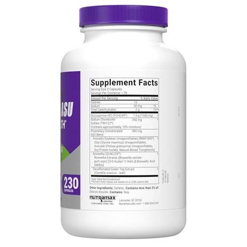 Nutramax Laboratories Cosamin® ASU Joint Health Supplement with Glucosamine, Chondroitin & ASU for Adult Men & Women, Joint Supplement, 230 Capsules Nutramax Laboratories buy supplements canada