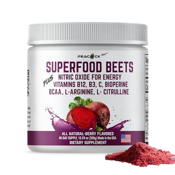 Peacock Max Superfoods Blend Immunity Support Vegan Gluten Free (Beets Nitric Oxide B12 Powder) Peacock Max buy supplements canada