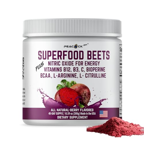 Peacock Max Superfoods Blend Immunity Support Vegan Gluten Free (Beets Nitric Oxide B12 Powder) Peacock Max buy supplements canada