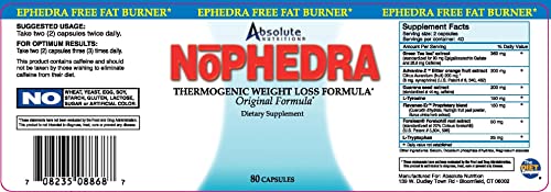 Absolute Nutrition Thermogenic Fat Burners, Nophedra Capsules, 80 Count Bottle Absolute Nutrition buy supplements canada