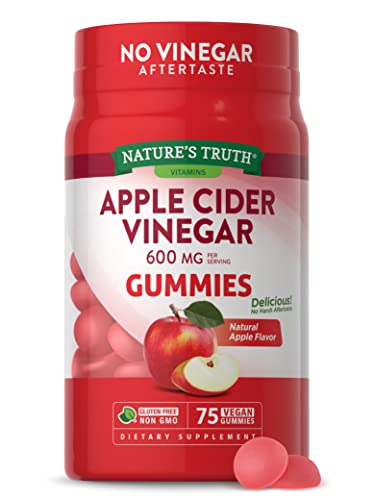 Nature's Truth Apple Cider Vinegar Gummies | 600 mg | 75 Gummies | Natural Apple Flavor Nature's Truth buy supplements canada