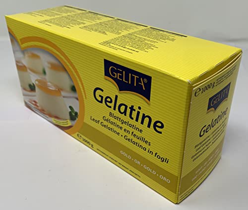 Gelita | Gold Leaf Gelatine | 500 Leaves | Allergen Free | Ideal for Thickening or jellification Gelita buy supplements canada