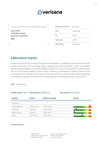 Candida & Helicobacter Test – Lab Testing Kit for Diagnosing Candida and H Pylori in Your Gut – Home Stool Test Verisana buy supplements canada
