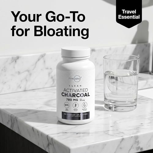 Type Zero Activated Charcoal Capsules (180 Count) - 60 Servings, 780mg Per Serving, from Coconut Shell, Non-GMO, Gluten-Free Type Zero buy supplements canada