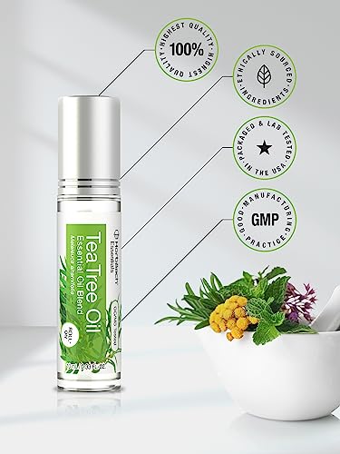 Horbaach Tea Tree Essential Oil Roll On Blend | .33 fl oz (Pack of 2) | Roller for Skin Horbäach buy supplements canada