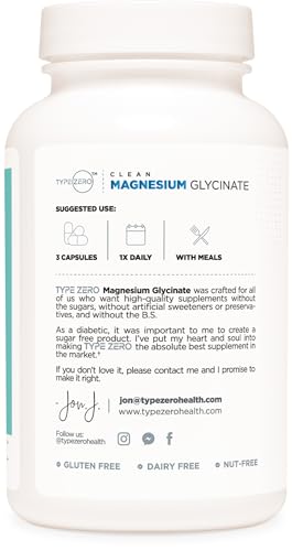 Type Zero Magnesium Glycinate (210mg | 180 Capsules) Pure, Non-GMO, Gluten Free Type Zero buy supplements canada