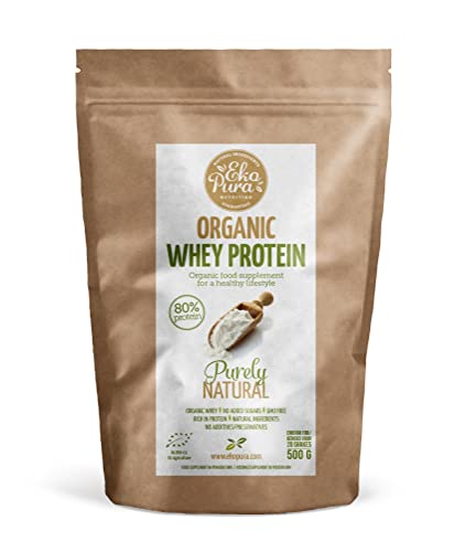 Ekopura Organic Whey Protein 500g | 80% Protein | Hormone Free, GMO-Free, Soy-Free, Additive Free Ekopura buy supplements canada