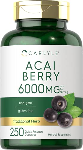 Carlyle Acai Berry Capsules 6000mg | 250 Count | Non-GMO & Gluten Free Acai Berry Carlyle buy supplements canada