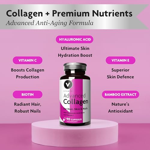 Premium Collagen Supplements for Women - High Strength Marine Collagen with Hyaluronic Acid, Biotin, Vitamin C & E V Vitamini buy supplements canada