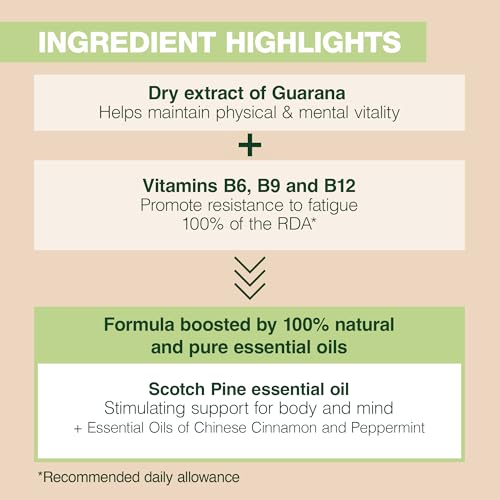Pranarom - Aromaboost Energy Herbal Supplement - for Physical and Mental Fatigue - Guarana - Vitamins B6 B9 B12 - Pure Scots Pine Essential Oil - 60 Count Pranarom buy supplements canada