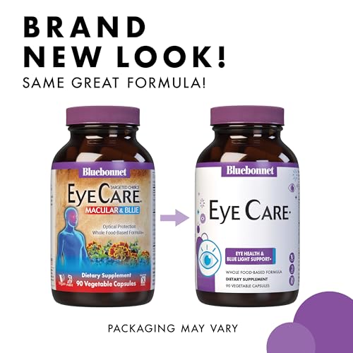 Bluebonnet Nutrition Eye Care Macular & Blue, Eye Health & Blue Light Support*, Vegan, Kosher-Certified, Gluten-Free, Dairy-Free, 60 Vegetable Capsules, 30 Servings BlueBonnet buy supplements canada