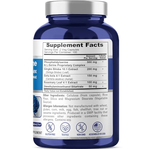NusaPure Phosphatidylserine Memory Ultimate Complex 1000mg 200 Vegetarian Caps NusaPure buy supplements canada
