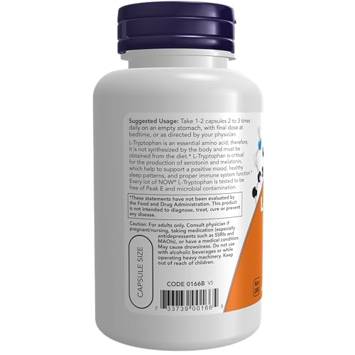 NOW Supplements, L-Tryptophan 500 mg, Encourages Positive Mood*, Supports Relaxation NOW buy supplements canada