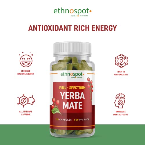 Full Spectrum Yerba Mate Capsules - Boosts Energy & Mental Focus - Supports Health Ethnospot buy supplements canada