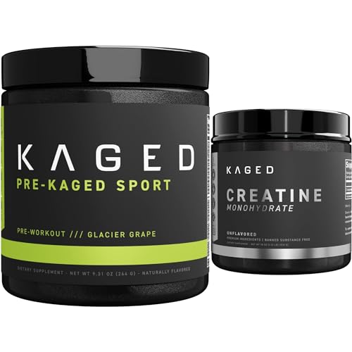 Kaged Pre Sport & Creatine Monohydrate Bundle | Glacier Grape Pre + Unflavored Creatine Kaged buy supplements canada