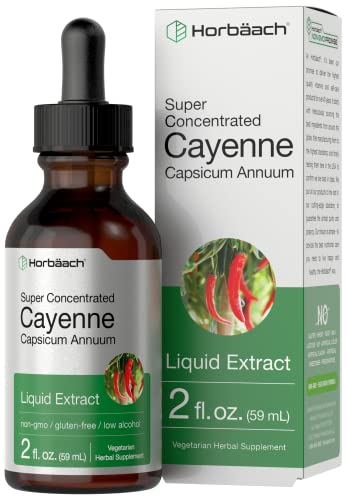 Cayenne Pepper Liquid Extract | 2 fl oz | Vegetarian, Non-GMO, Gluten Free Supplement Horbäach buy supplements canada