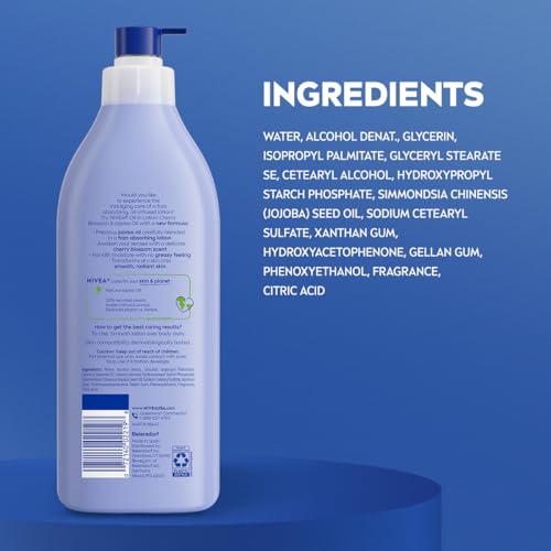 NIVEA Oil Infused Cherry Blossom and Jojoba Oil Body Lotion for Women, Fast-Absorbing and Non-Greasy Cherry Blossom Scented NIVEA buy supplements canada