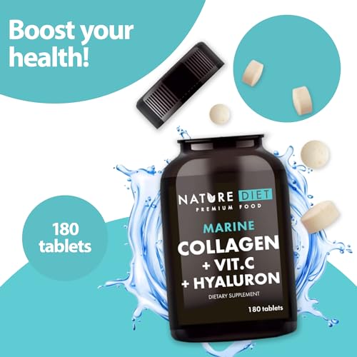 Nature Diet - Marine Collagen with Hyaluronic Acid and Vitamin C, 180 tablets, 500 mg , Peptan F , Fish Collagen Nature Diet buy supplements canada