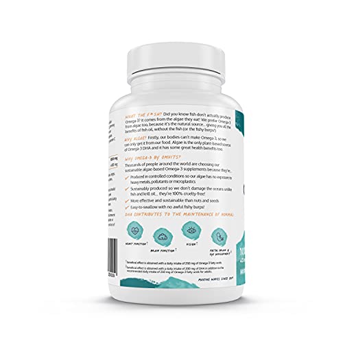 Omvits Vegan Omega 3 DHA from Algae Oil 1000mg - 60 Softgel Capsules with Vitamin E Omvits buy supplements canada