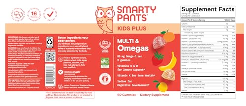 SmartyPants Kids Multivitamin Gummies - Improved Formula: Omega 3 (DHA/EPA), Vitamins D3, C, B12, B6, Vitamin A, K & Zinc SmartyPants buy supplements canada