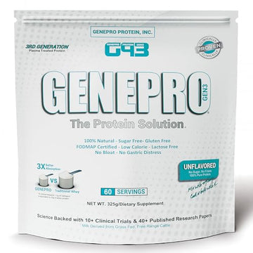 Genepro Unflavored Protein Powder - New Formula - Lactose-Free, Gluten-Free Genepro Gen. 3 The Protein Solution buy supplements canada