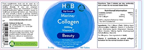 Holland & Barrett Marine Collagen with Vitamin C 3000mg 180 Tablets Holland & Barrett buy supplements canada