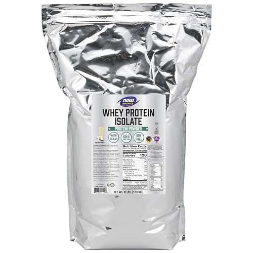 NOW Sports Nutrition, Whey Protein Isolate, 25 g With BCAAs, Creamy Vanilla Powder NOW buy supplements canada