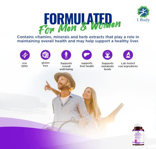 1 Body Liver Support: Twin Pack - 60 Capsules Each - Milk Thistle 1 Body buy supplements canada