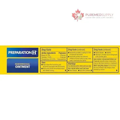 Preparation H Hemorrhoid Ointment, Itching, Burning and Discomfort Relief - 1 Oz Tube Preparation H buy supplements canada