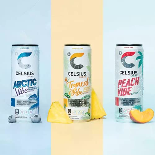 CELSIUS Energy Drink |Functional Essential Energy Drink Peach Vibe, Tropical and Arctic BETRULIGHT buy supplements canada