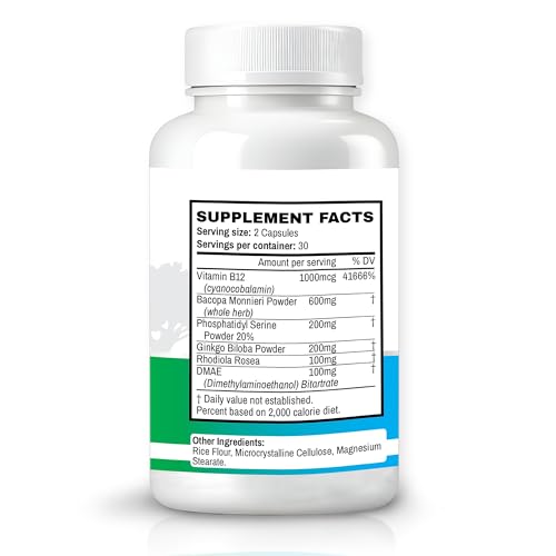 Memory Muscle – Advanced Nootropic Brain Supplement with Vitamin B12, Bacopa Monnieri & DMAE for Focus, Memory, Mental Clarity & Clean Energy – Premium Cognitive Support Formula Oaks Nutrition buy supplements canada