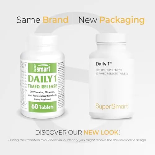 Supersmart - Daily 1® Timed Release - Multivitamin Supplement for Women & Men - with BioPQQ®, Vitamin A, B, C, D & E, Biotin, Quercetin & Fisetin | Supersmart buy supplements canada