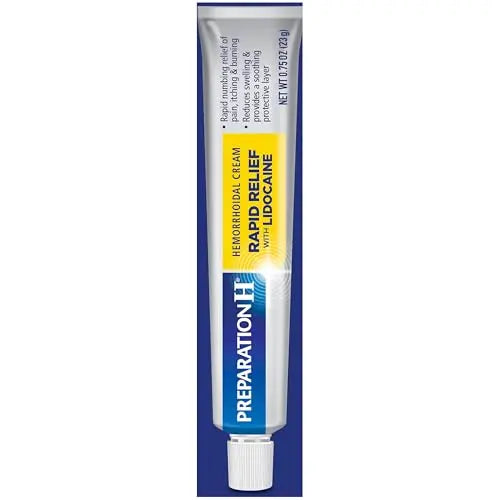 Preparation H Rapid Relief Hemorrhoid Cream with Lidocaine, Numbing Relief for Swelling, Pain, Burning and Itching - 0.75 Oz Tube Preparation H buy supplements canada